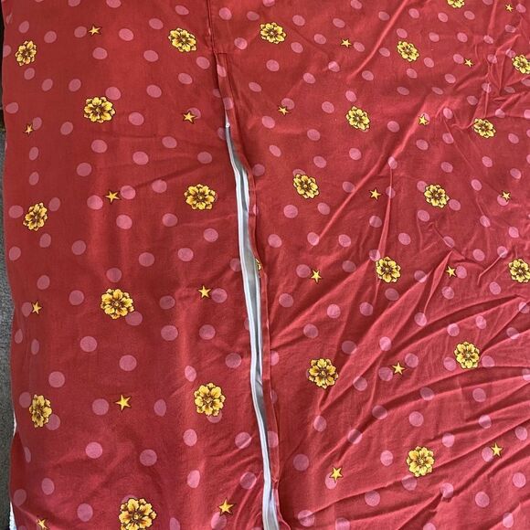 Quilt Full/Queen East Indian inspired pink gold floral poka dots - Picture 6 of 9